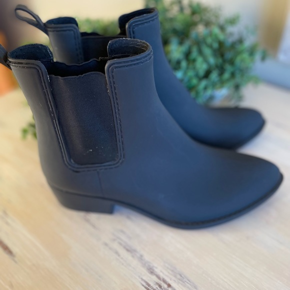 Jeffery Campbell black rubber boots Sz 9 - Picture 1 of 6